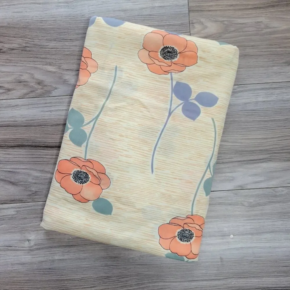 Vintage 70s Polyester (or polyblend) Floral Fabric - 45
