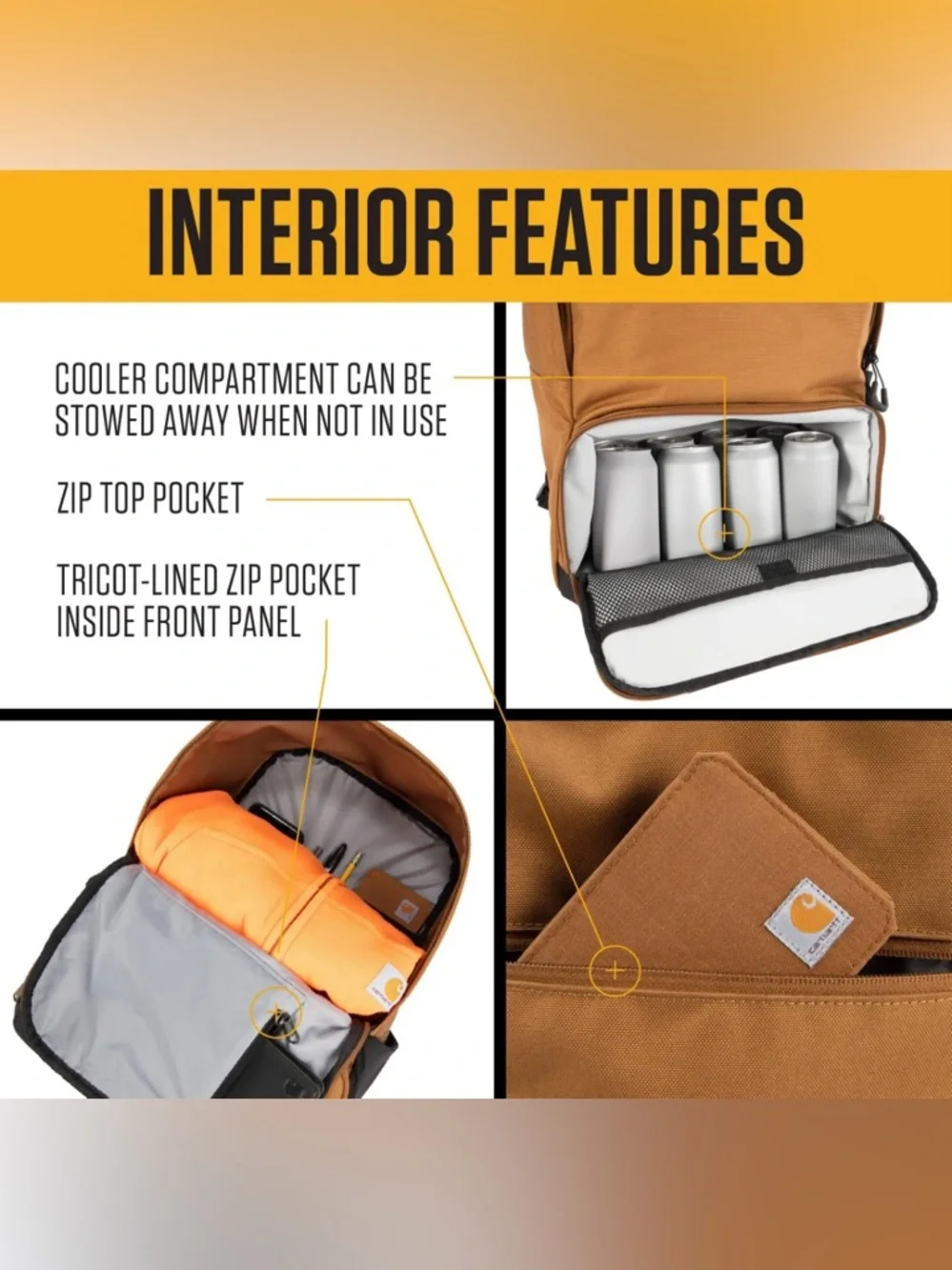 CARHARTT BRAND NEW WITH TAGS INSULATED TWO COMPARTMENT BACKPACK 🌟🌟HOST PIC🌟🌟