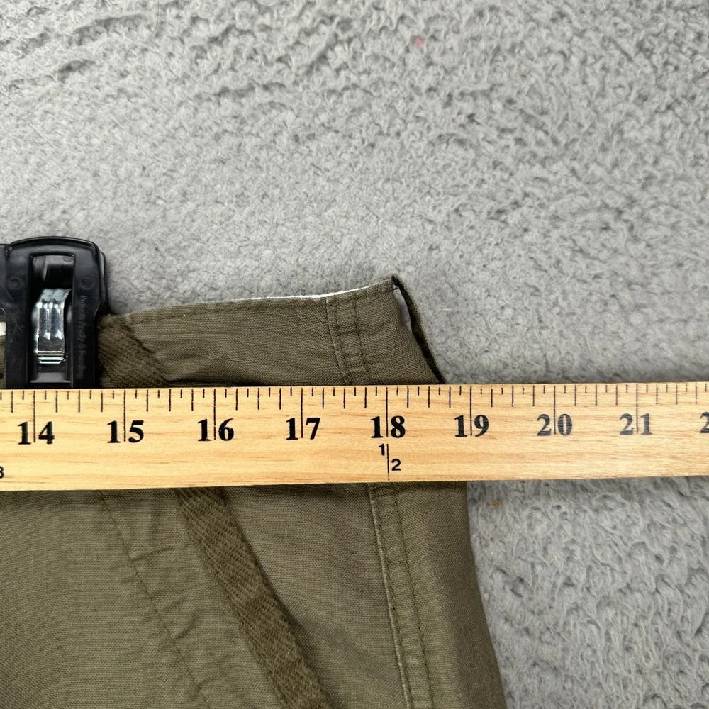 Banana Republic Mens Linen Blend Safari Pants 35X32 Olive Green Pocket Loose Fit
