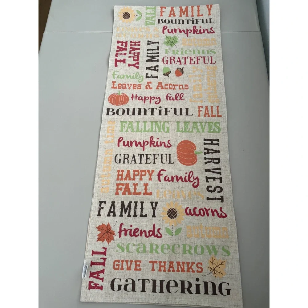 Fall Harvest Family Gathering Table Runner Autumn Thanksgiving‎ Decor 35