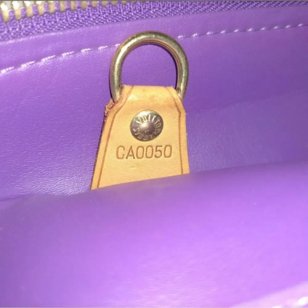 Authentic Louis Vuitton LV Hand Bag M91081 Sutton Purple/Bronze Vernis 2…
