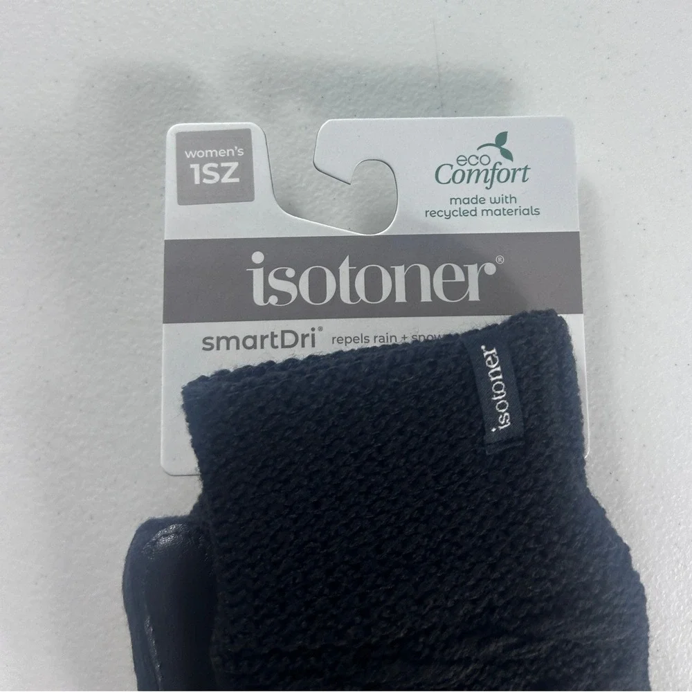 Isotoner Womens Black‎ SmartDri SmartTouch Gloves 1SZ EcoComfort NEW