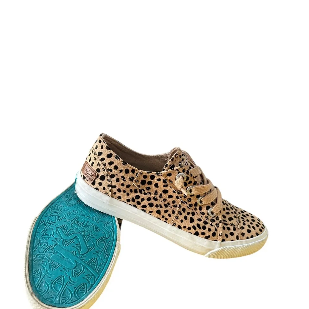 Blowfish Malibu Play Leopard Print Canvas Slip On Sneakers Tan Black Womens 7.5M