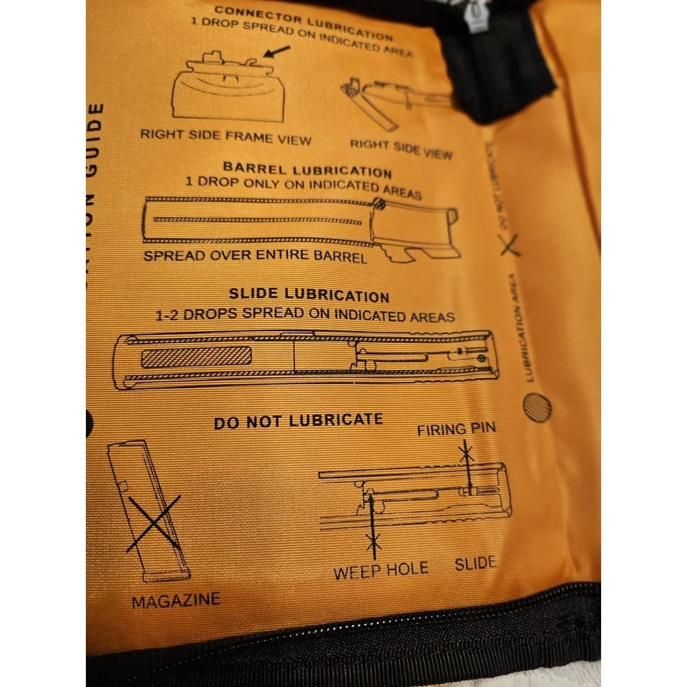 Glock Carrying Case For Single Pistol Black/orange with lubrication guide inside
