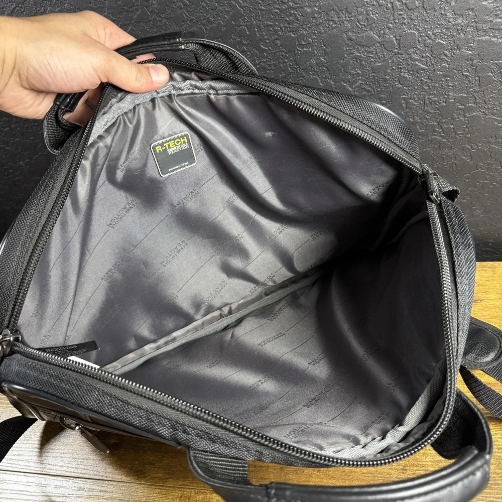 Kenneth Cole Reaction R-Tech Black Ballistic Nylon Laptop Briefcase Bag Large