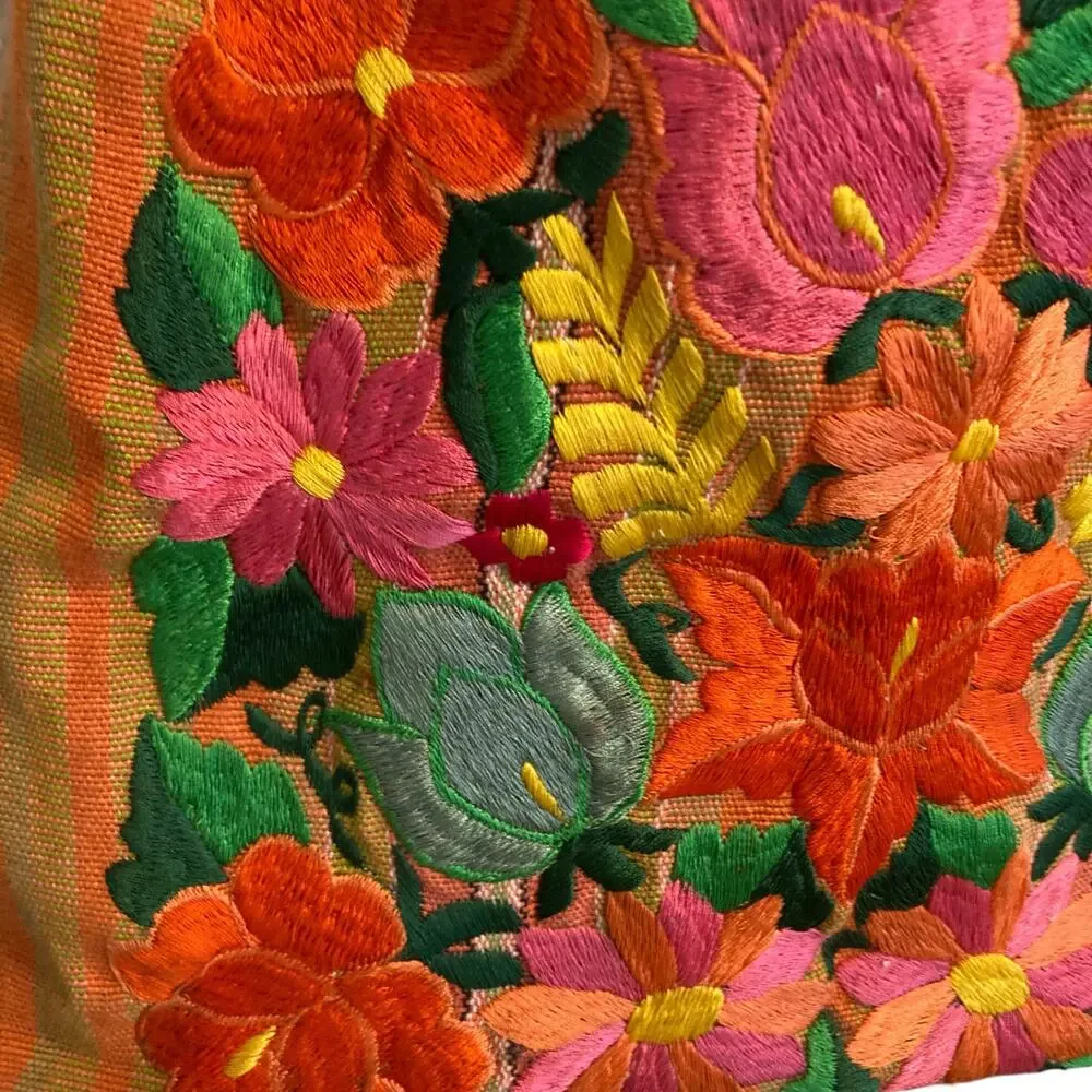 Vintage vibrant embroidered