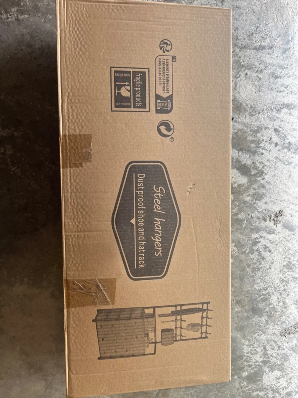 Portable Shoe Rack w/ Hooks & Shelves Organizer 66x30x13.5 New