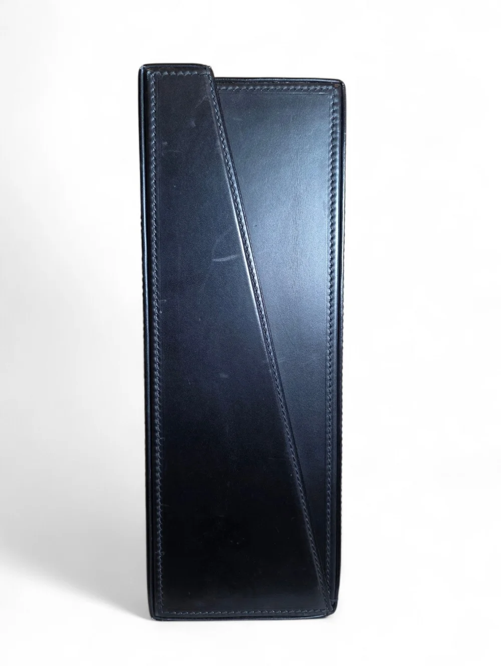 GUCCI Vintage Briefcase Classic Black Leather Sleek Trunk Business Bag Unisex