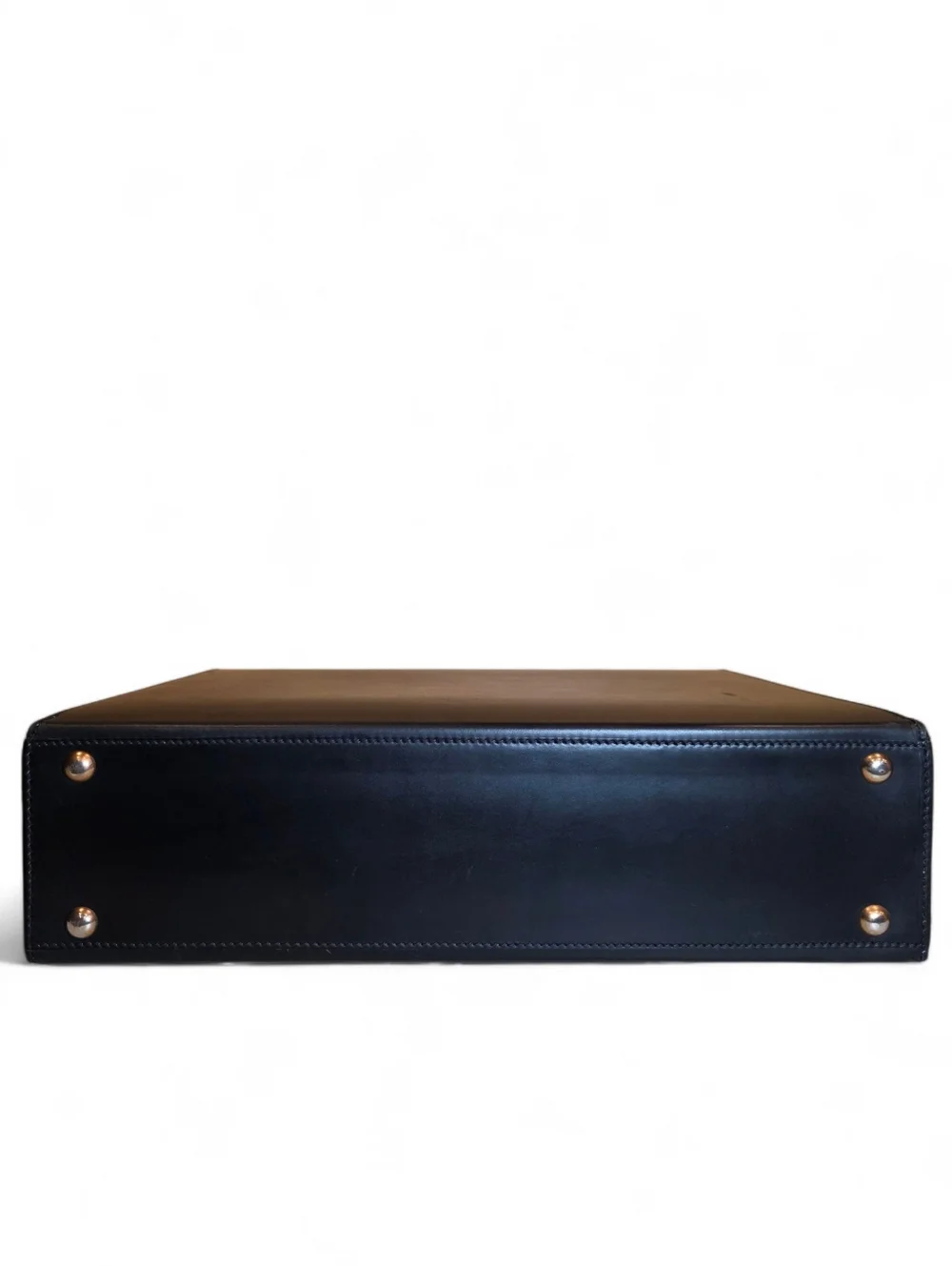 GUCCI Vintage Briefcase Classic Black Leather Sleek Trunk Business Bag Unisex
