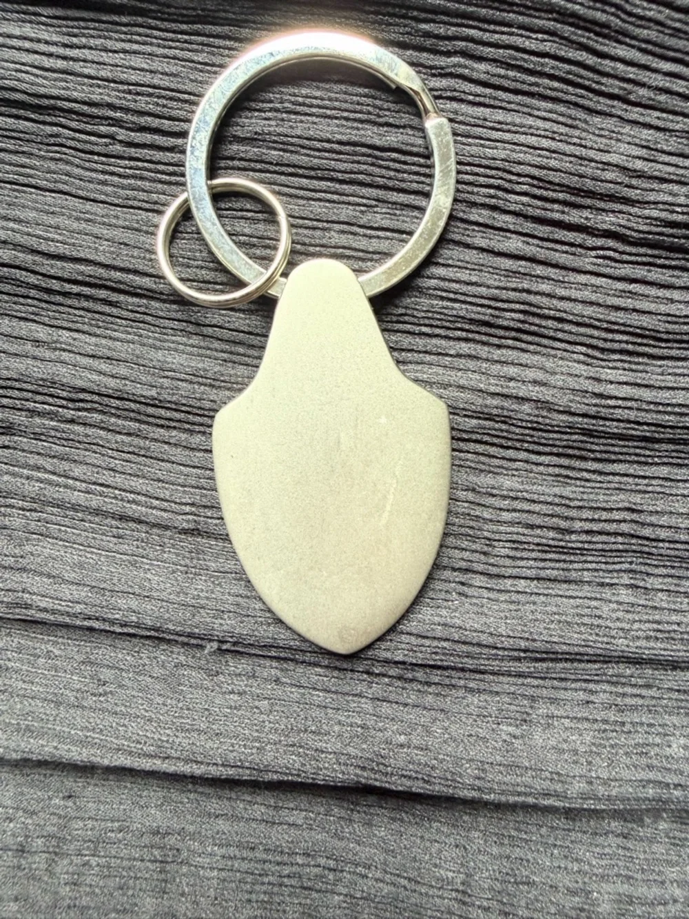 Porsche Design Silver Keyring with Black and Yellow Porsche Crest