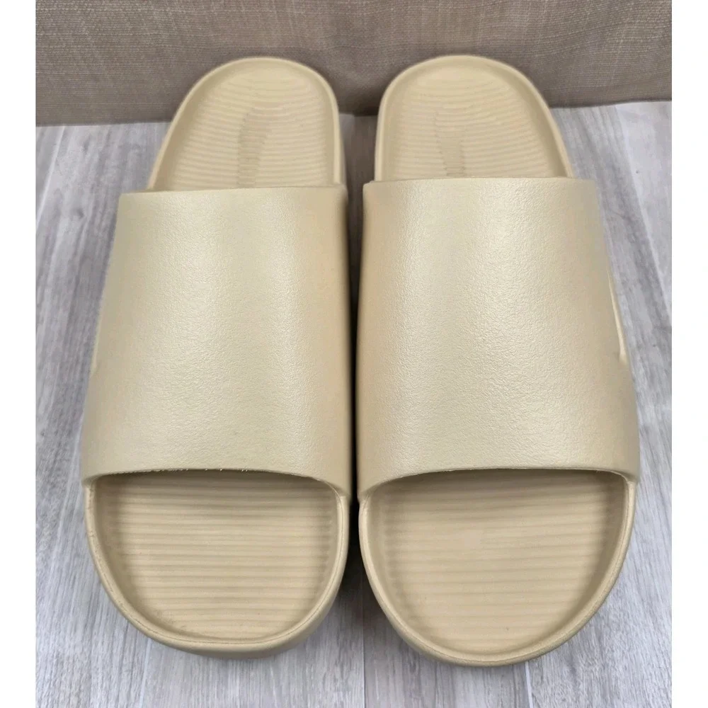 Nike Calm Slide Sesame Slip On Rubber Sandals Mens 13 Womens 14 Comfort Pool