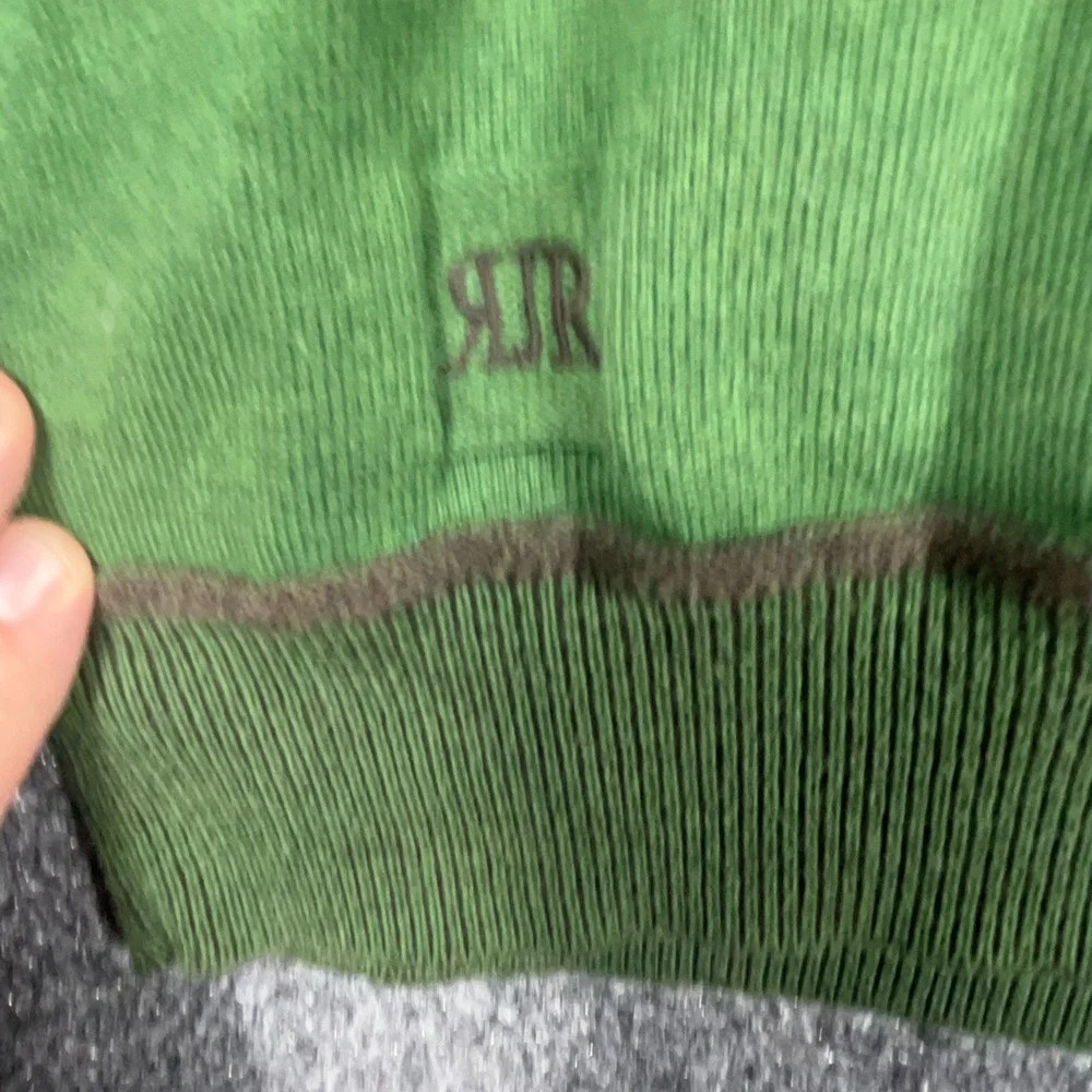 JOHN ROCHA GREEN V NECK SWEATER PULLOVER MEN SIZE M COTTON‎