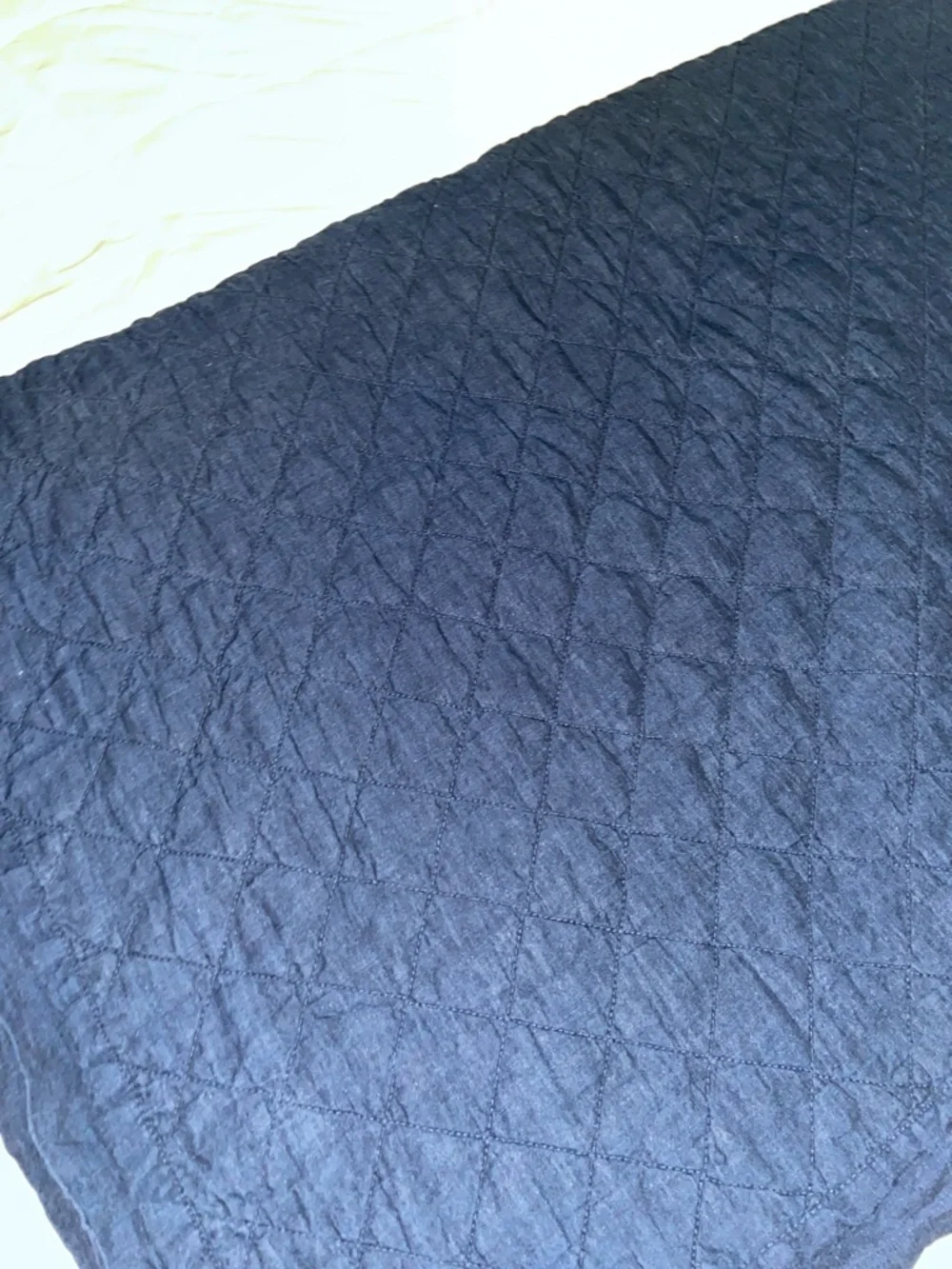 Like new Pottery Barn 100% Linen Diamond King Quilt & 3 euro Shams