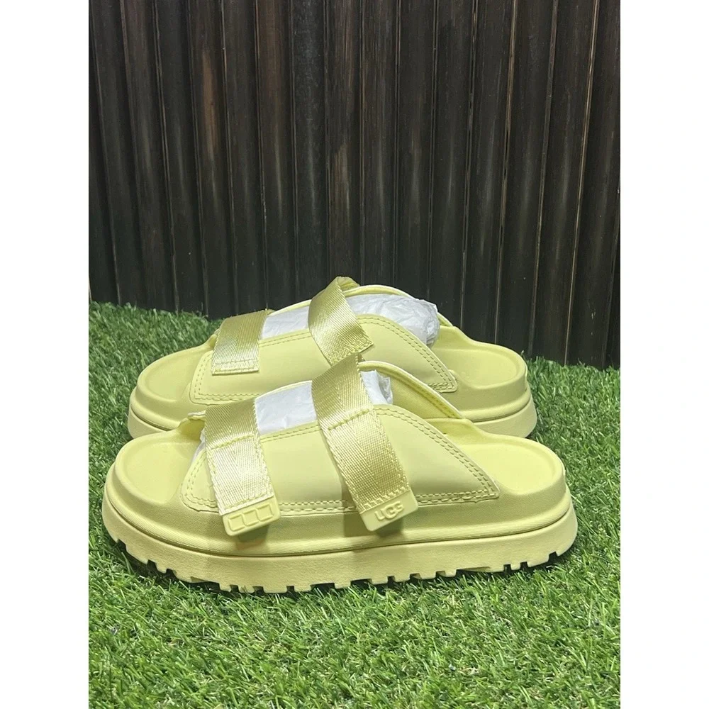 Size 4 - UGG Girls K Goldenglow Slide Slip-on Glow Yellow