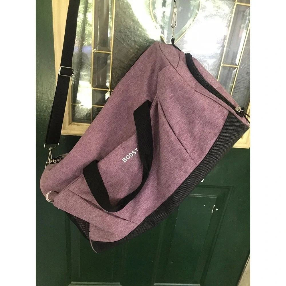 Boost Duffle Bag Purple USA Gym Duffel Bag Travel Carry On Wet Compartment