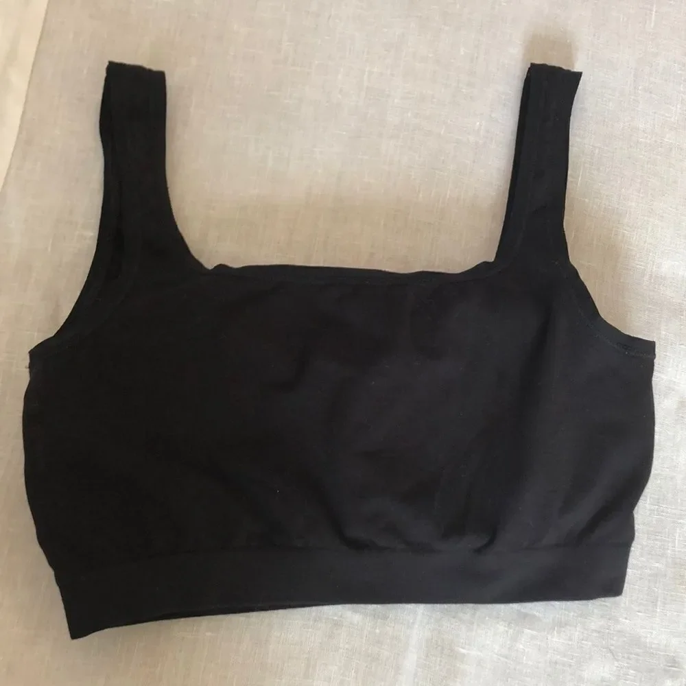 Yummie Black Full Coverage Sports Bra Sz S/M