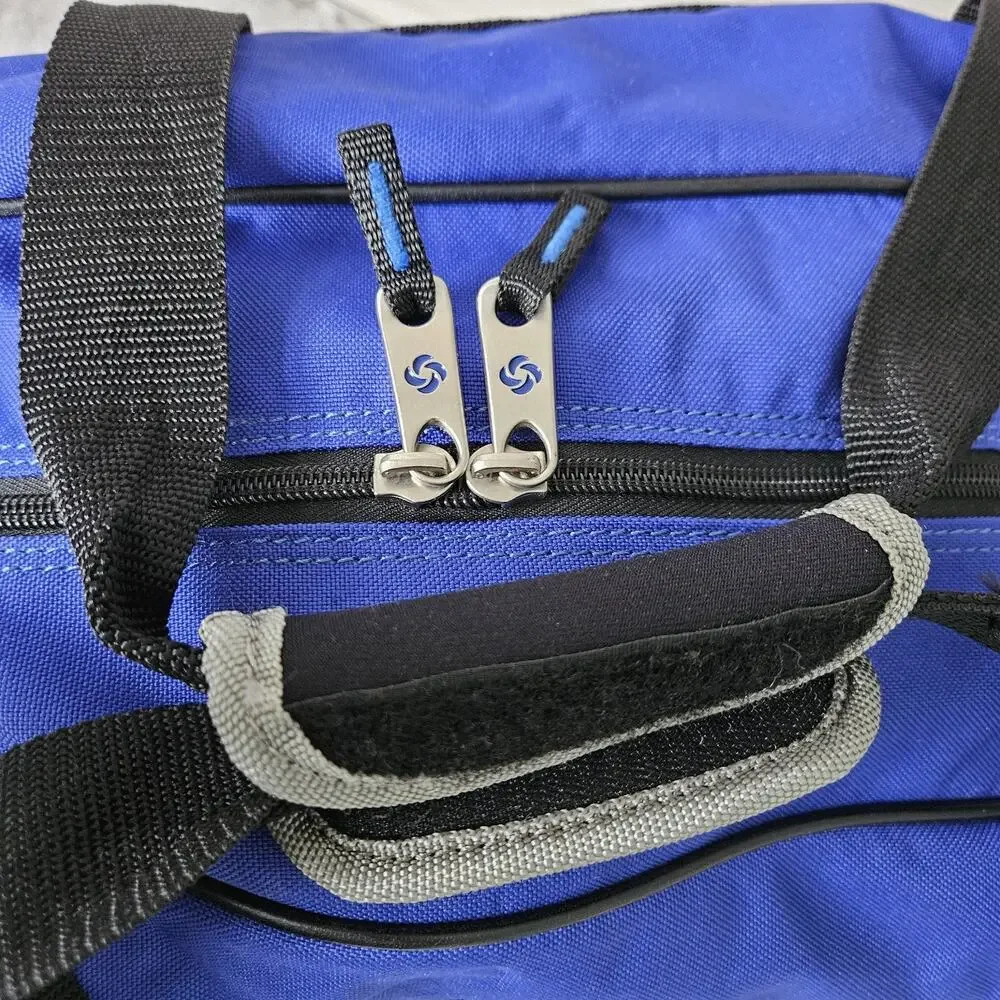 SAMSONITE Blue Carry On Weekend Duffle Bag Luggage Gym Strap w/Shoe‎ Storage