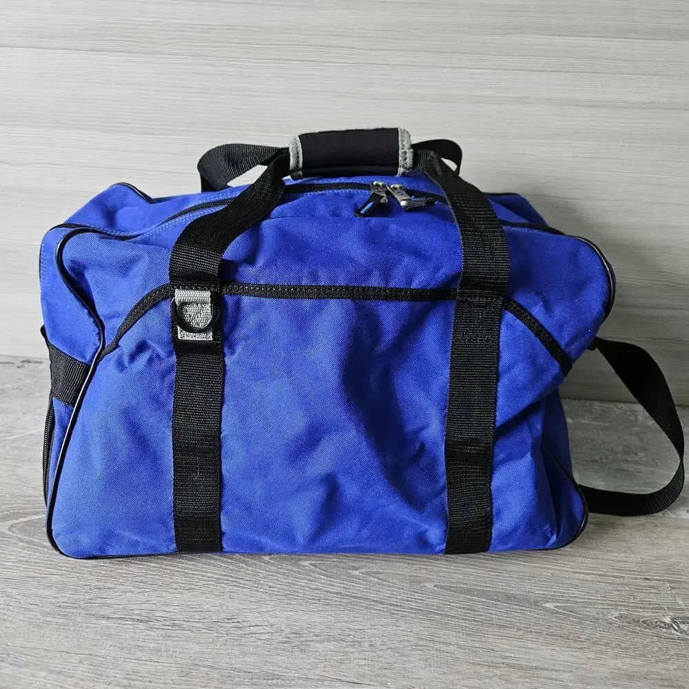 SAMSONITE Blue Carry On Weekend Duffle Bag Luggage Gym Strap w/Shoe‎ Storage