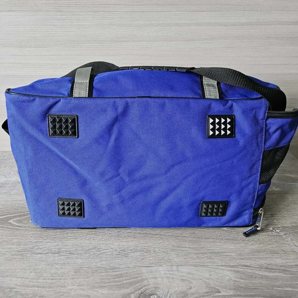SAMSONITE Blue Carry On Weekend Duffle Bag Luggage Gym Strap w/Shoe‎ Storage
