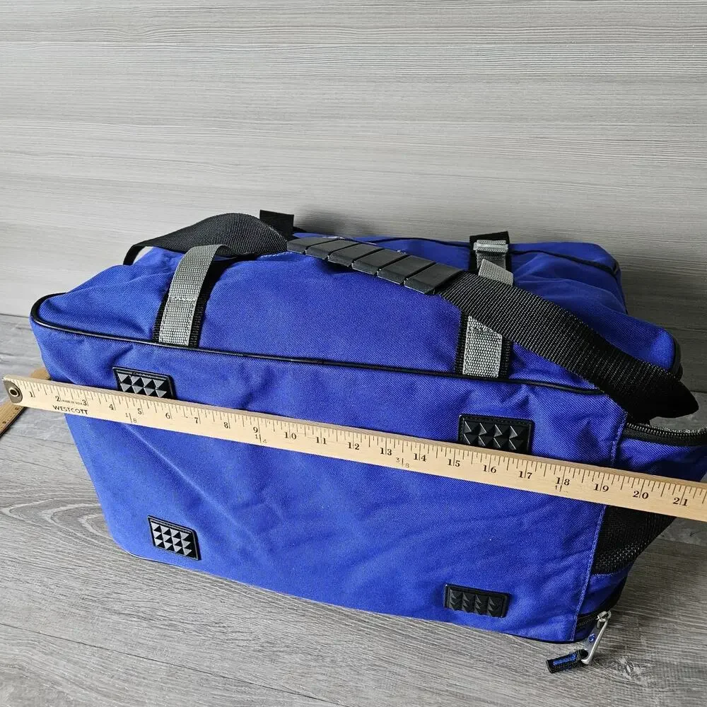 SAMSONITE Blue Carry On Weekend Duffle Bag Luggage Gym Strap w/Shoe‎ Storage