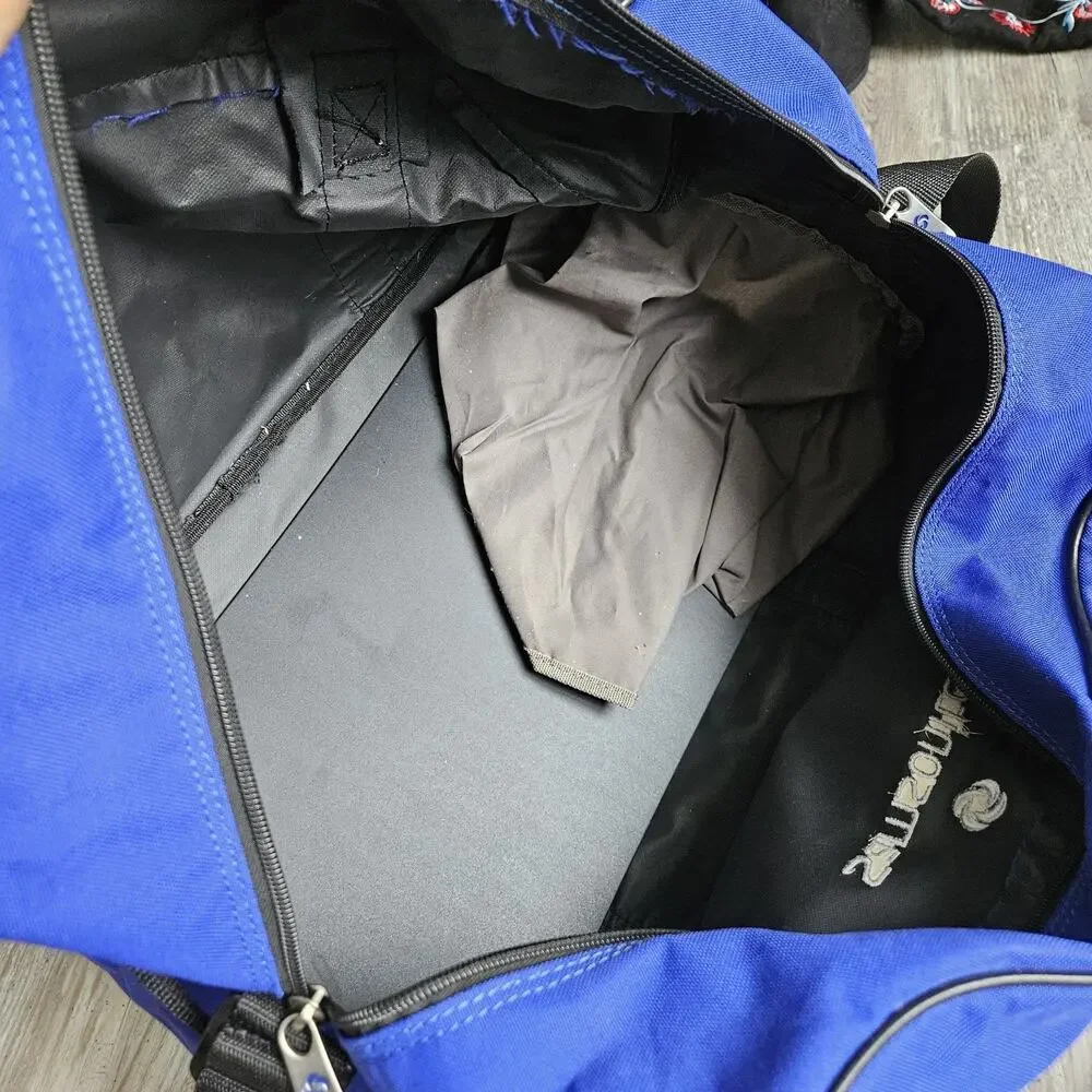 SAMSONITE Blue Carry On Weekend Duffle Bag Luggage Gym Strap w/Shoe‎ Storage