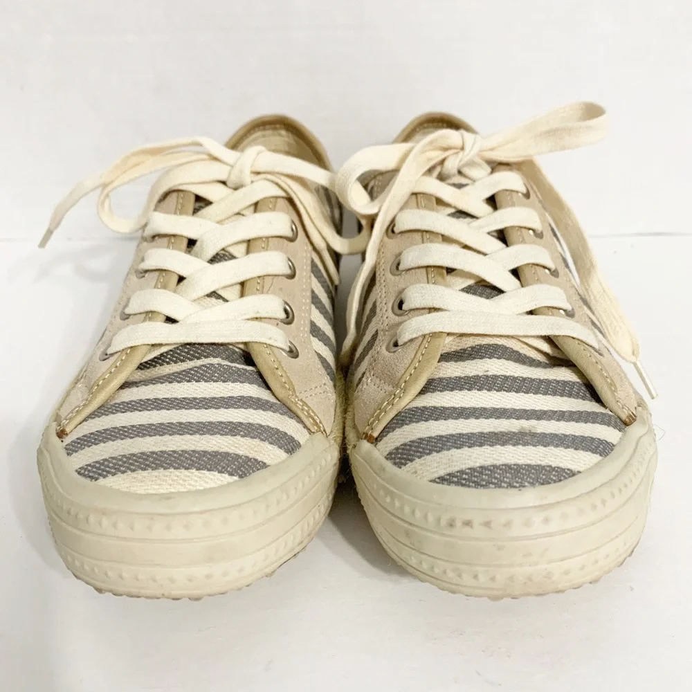 Aldo® Striped Canvas Espadrille Low-cut Lace-up Sneakers Jute Trimmed Outsoles