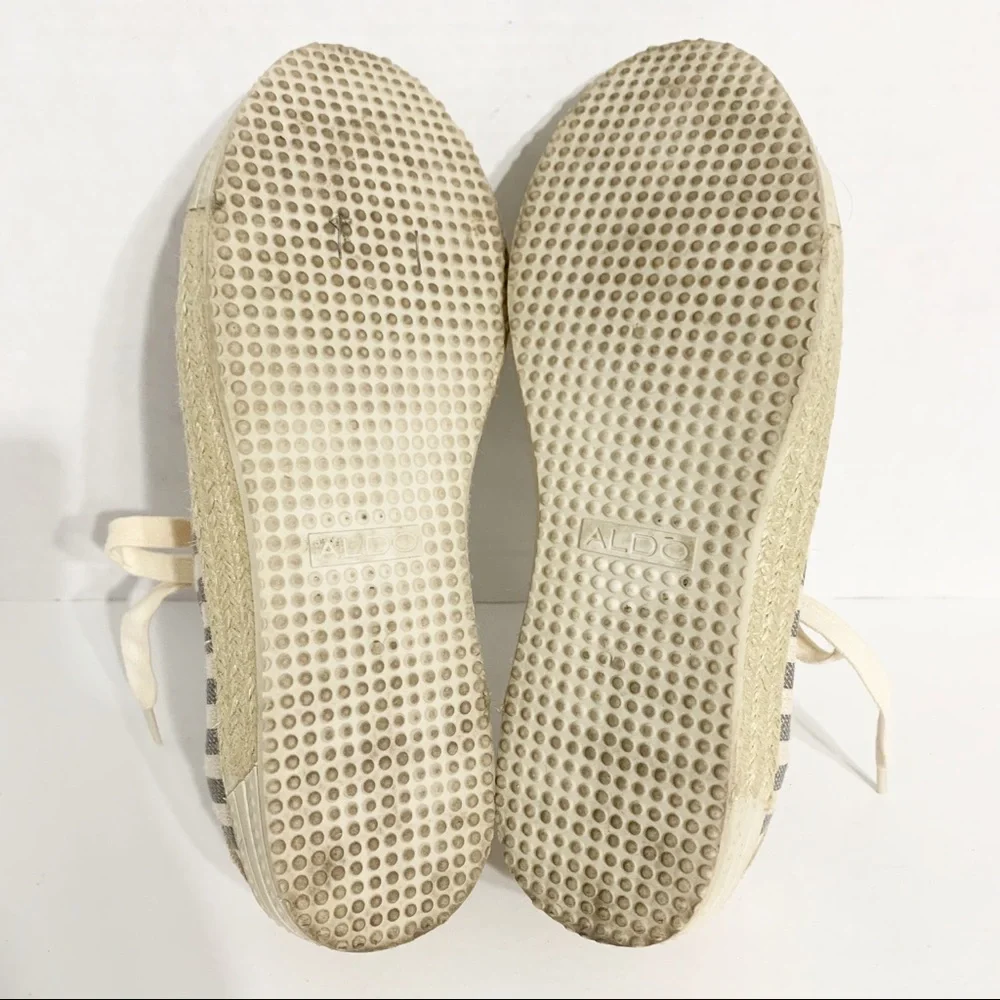 Aldo® Striped Canvas Espadrille Low-cut Lace-up Sneakers Jute Trimmed Outsoles
