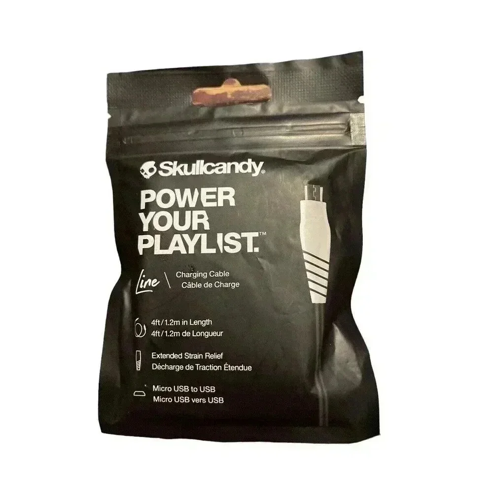 Skullcandy Line Charging Cable Micro USB to USB 4 ft Long Extended Strain Relief