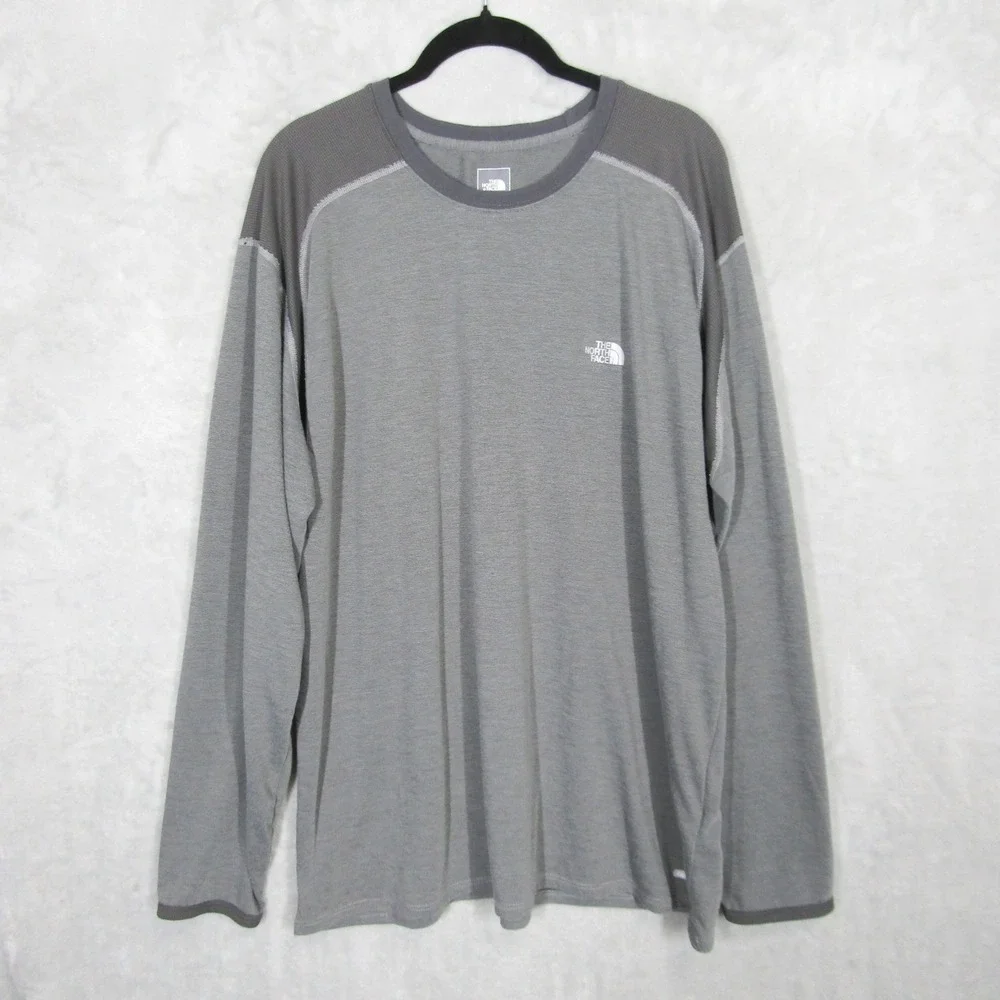 The North Face Mens XL Grey VaporWick Long Sleeve Performance Shirt Hiking Tee