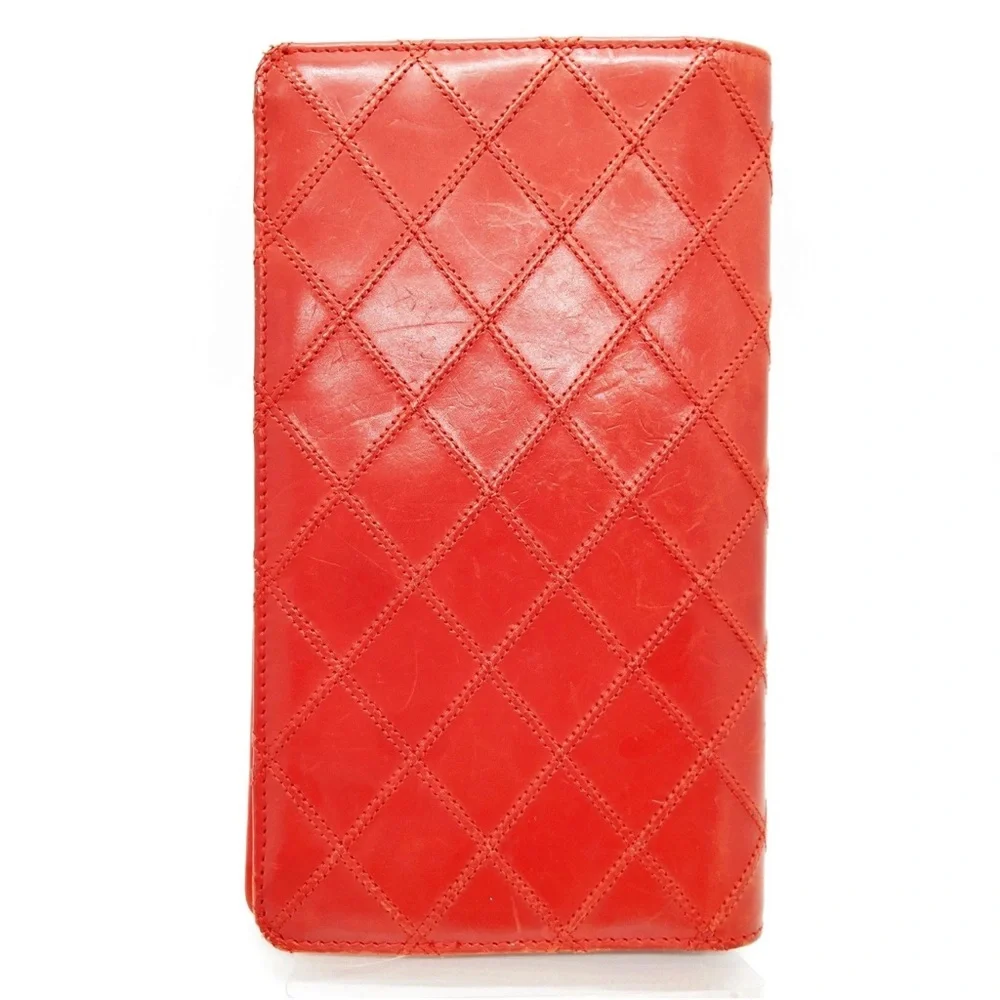 Channel Red Long Wallet