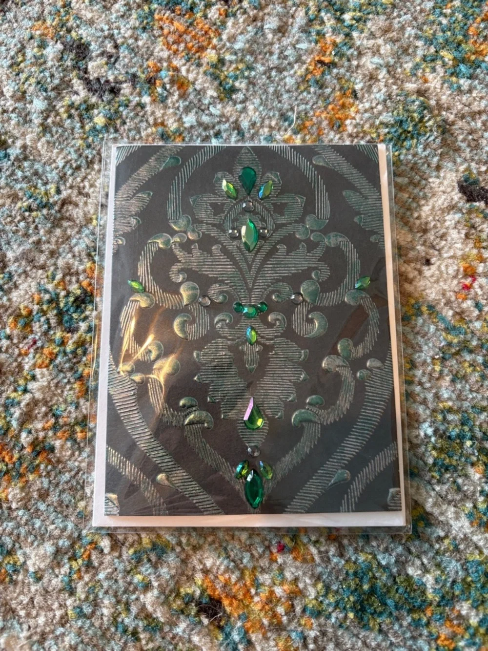 🆕Papyrus Gemmed Damask Patterned Greeting Card
