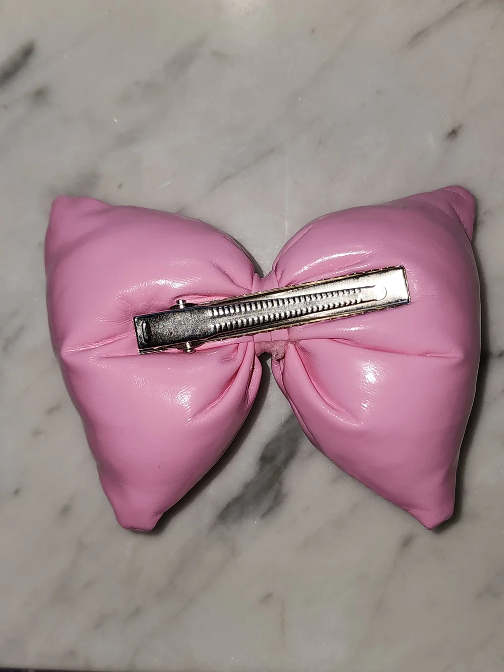 Puffy Pink Bow Hair Clip