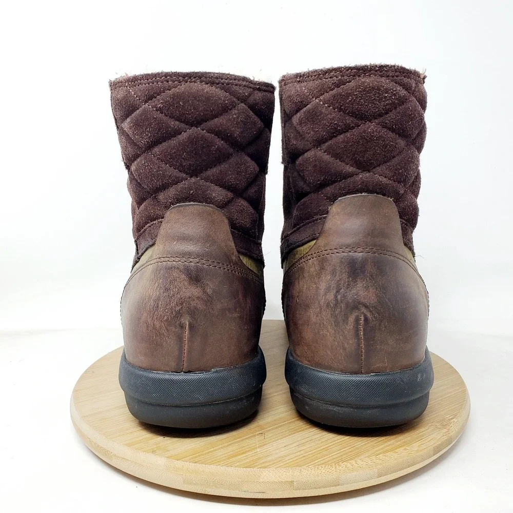 Cole Haan Air Rhone Duck Boot Mens 9.5 Brown Leather Hiker Waterproof Rain Shoes