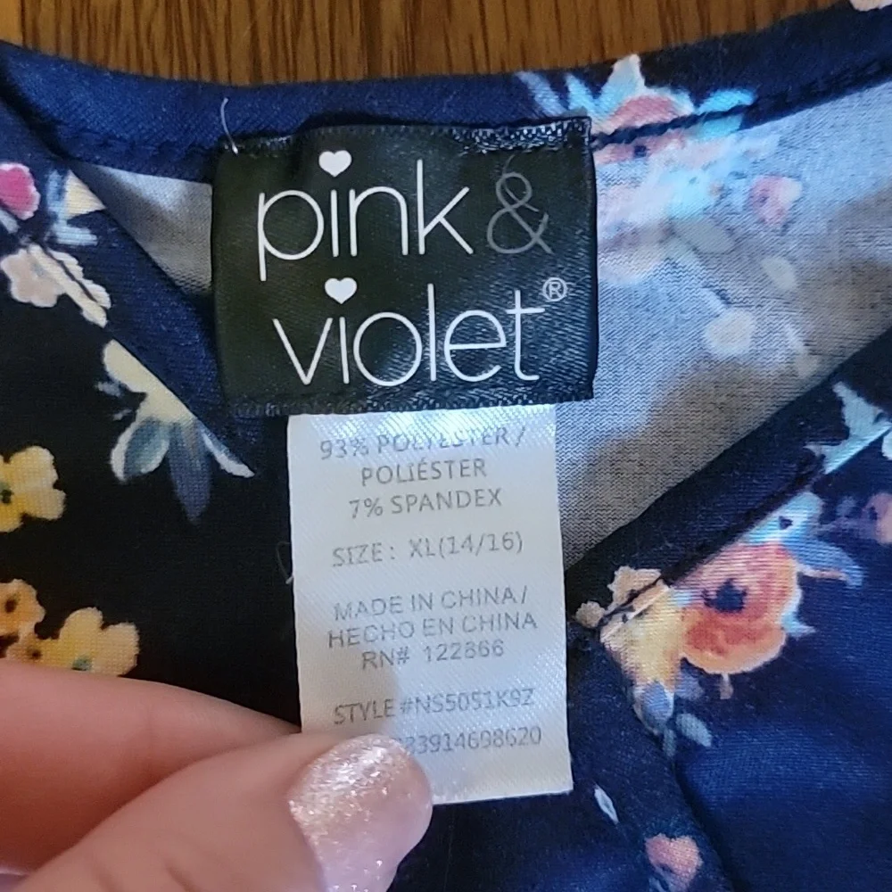 Pink & Violet flattering navy