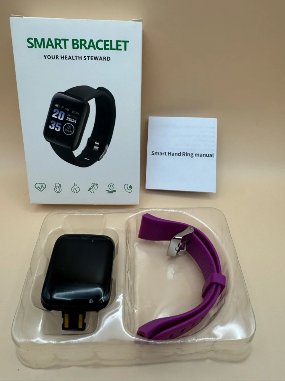 Smart Bracelet Fitness Tracker - Purple