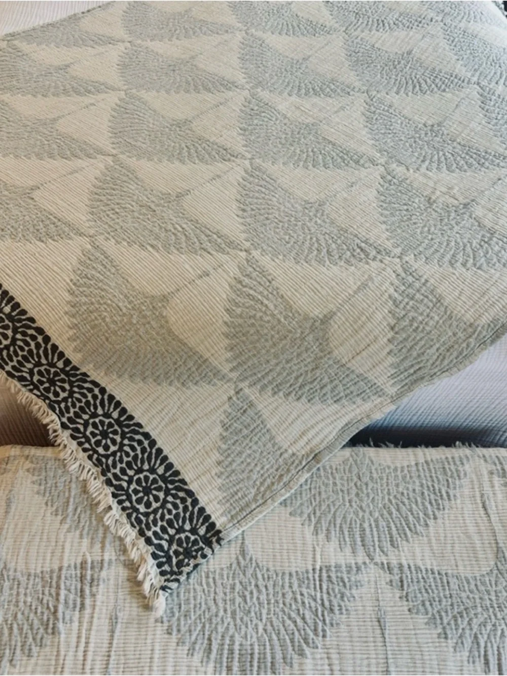 Woven Crane Throw Blanket • 55x77 • Reversible Cotton • Birmingham Drop
