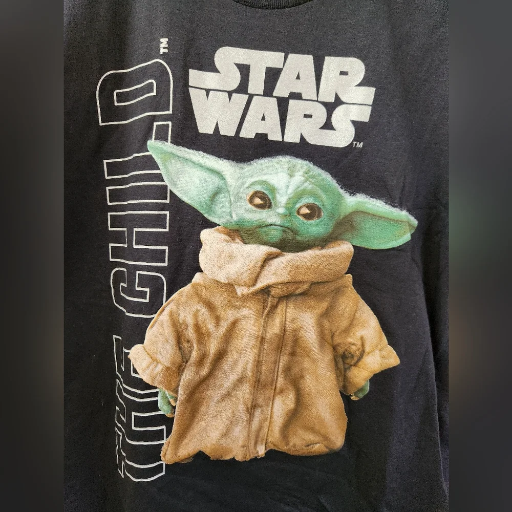 Star Wars Boy's The‎ Child Black T-Shirt Large 10/12 NWT