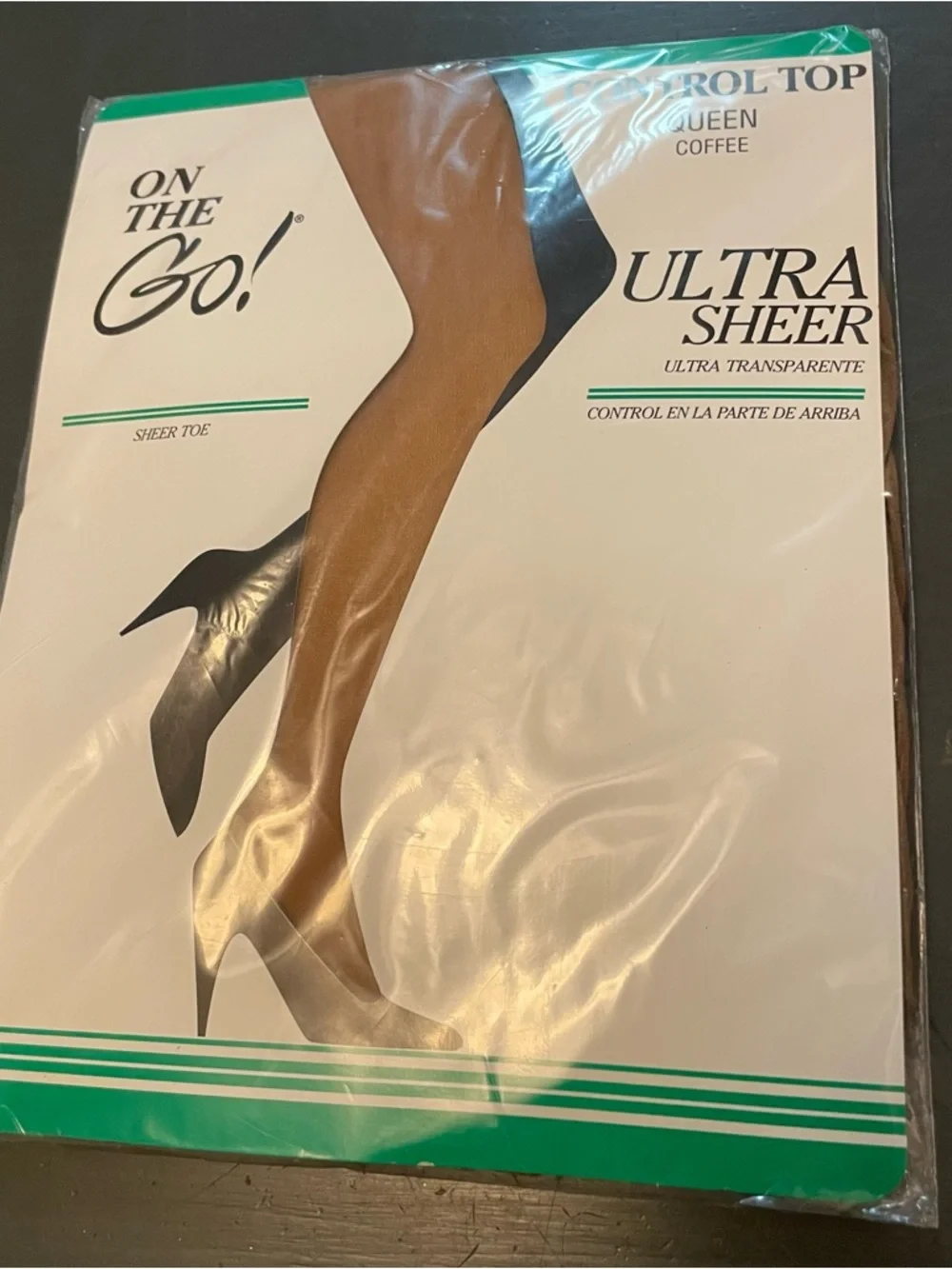 On the go Ultra Sheer Control Top Coffee ultra transparent queen