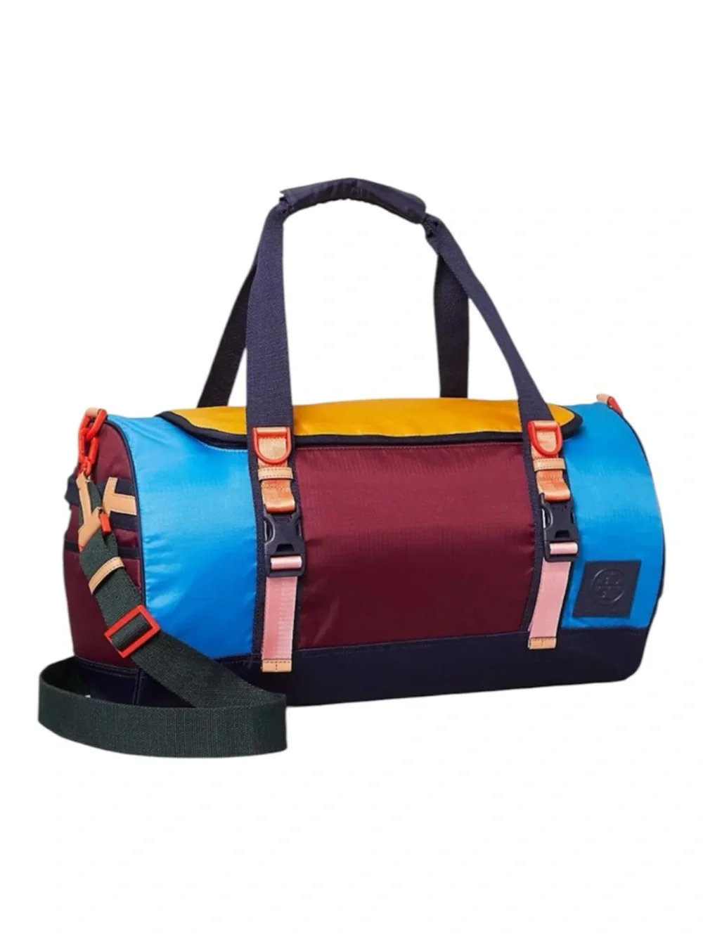 Tory Burch Sport Ripstop Nylon Color-Block Duffle Bag With Dusty