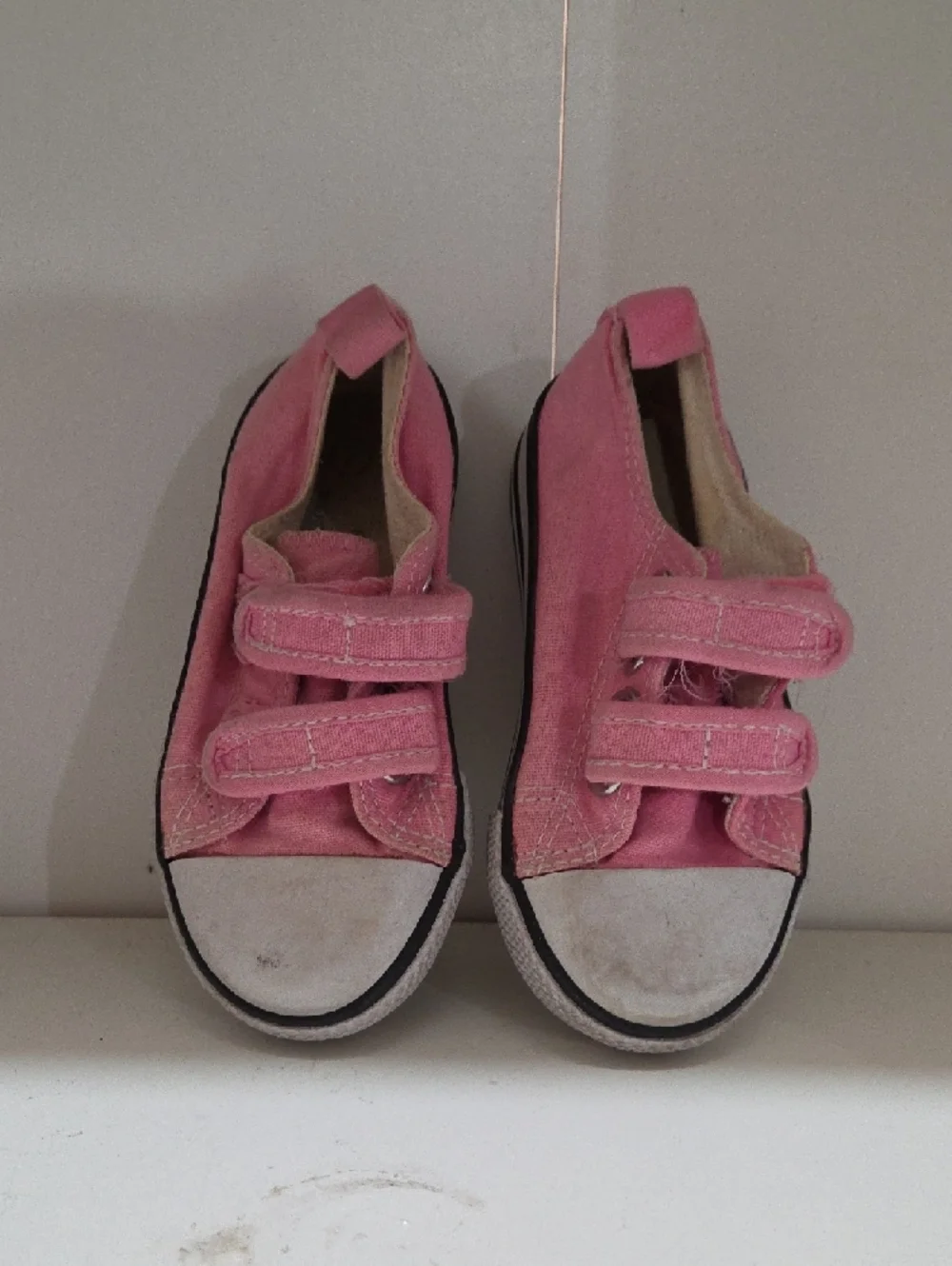 Converse Pink Canvas Velcro Kids Sneakers