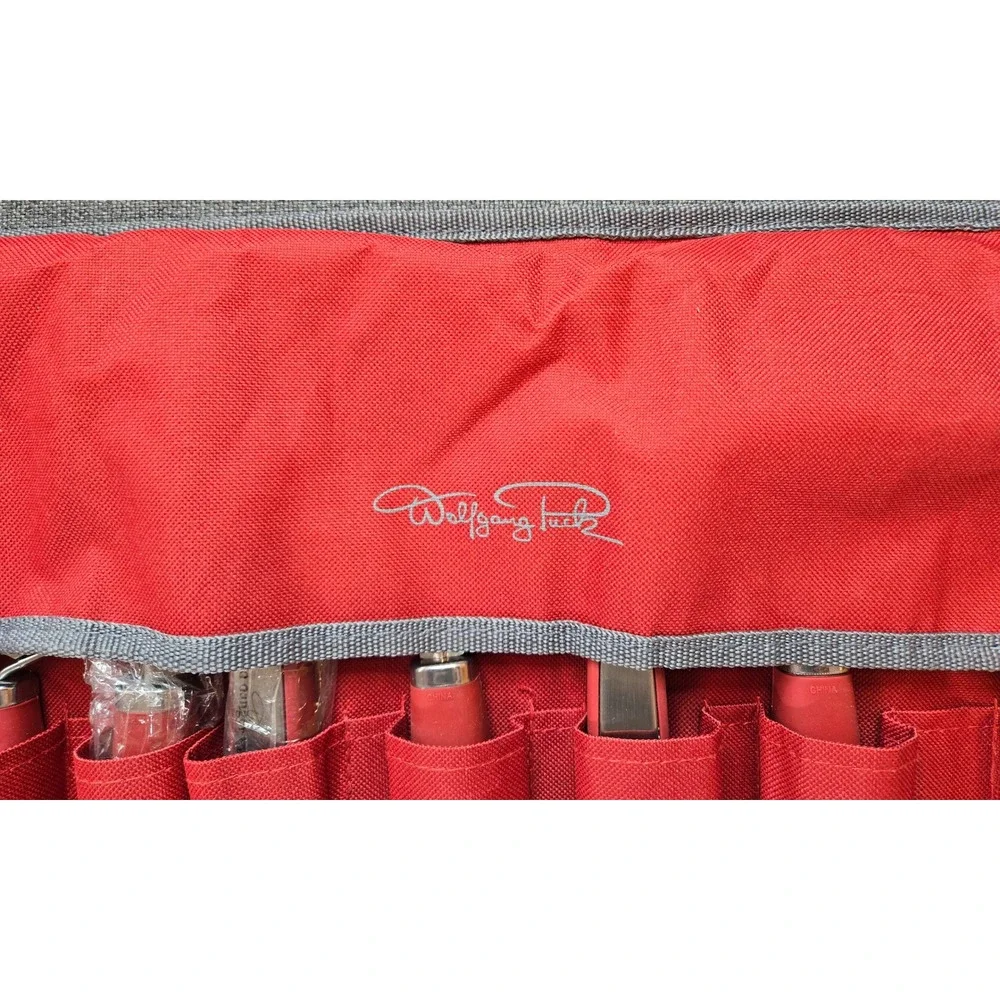 Wolfgang Puck 10 Pc Garnishing Kitchen Tool Set Roll Storage Bag READ DESCRIP.