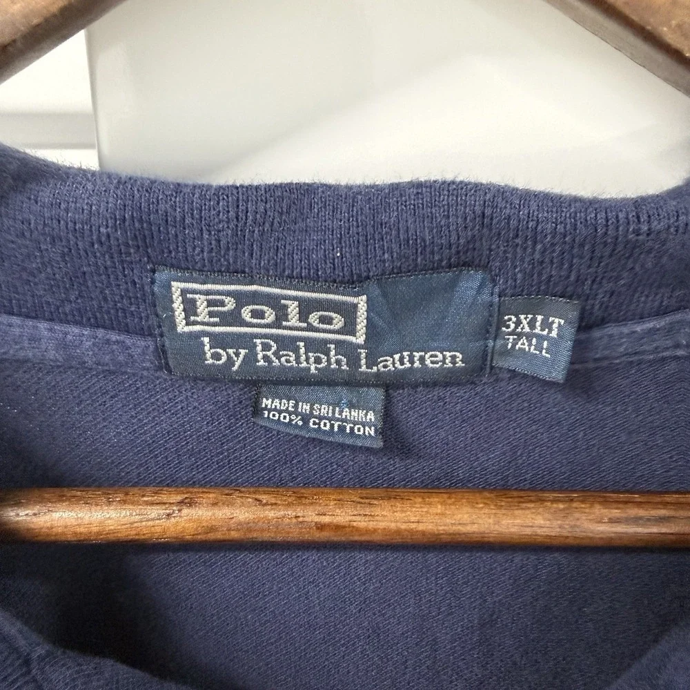 Polo Ralph Lauren Rugby Shirt Mens 3XLT NYC Blue Red Striped Crest Big Tall