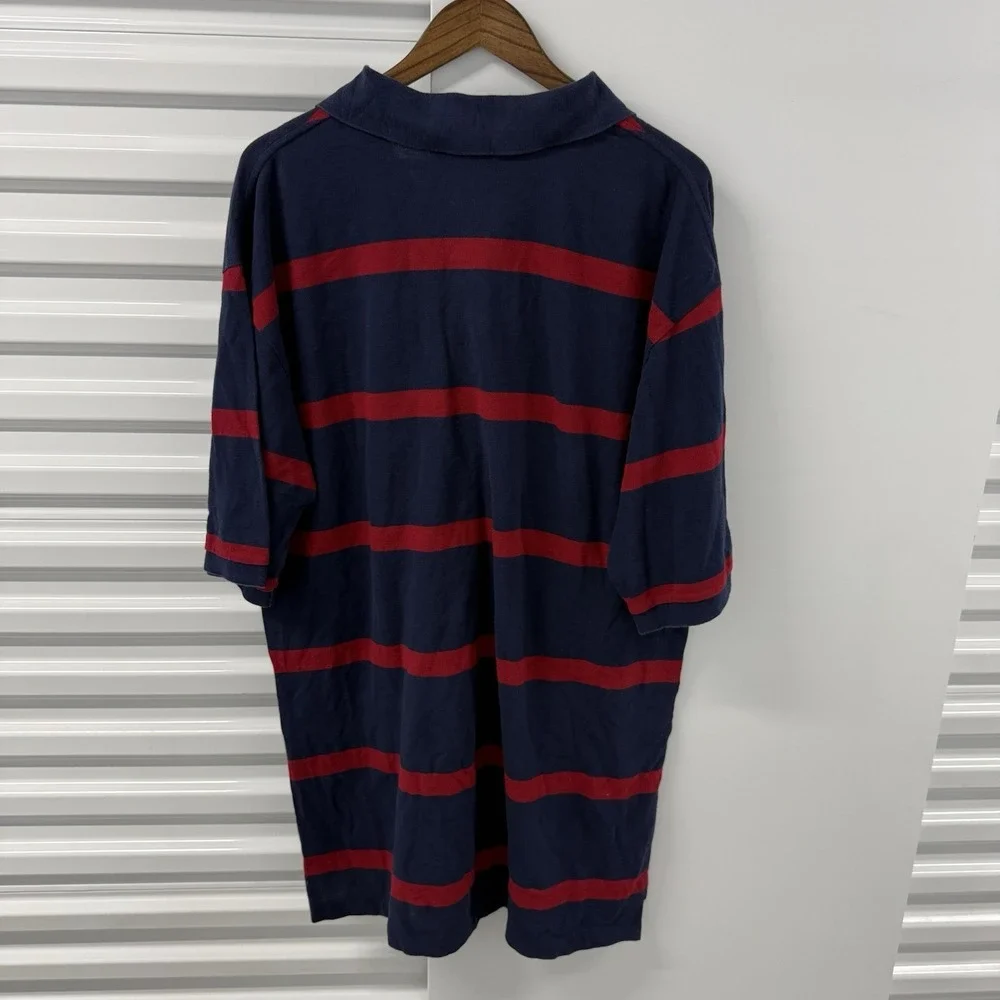 Polo Ralph Lauren Rugby Shirt Mens 3XLT NYC Blue Red Striped Crest Big Tall