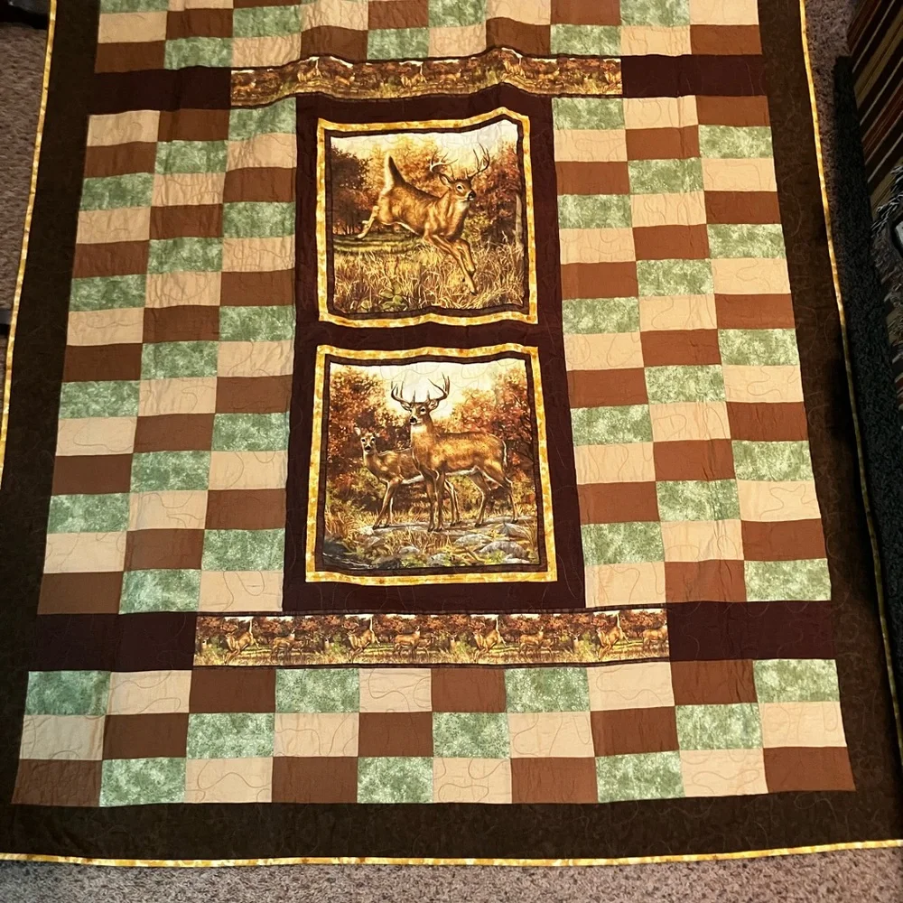 Deer Themed Patchwork handmade Quilt
