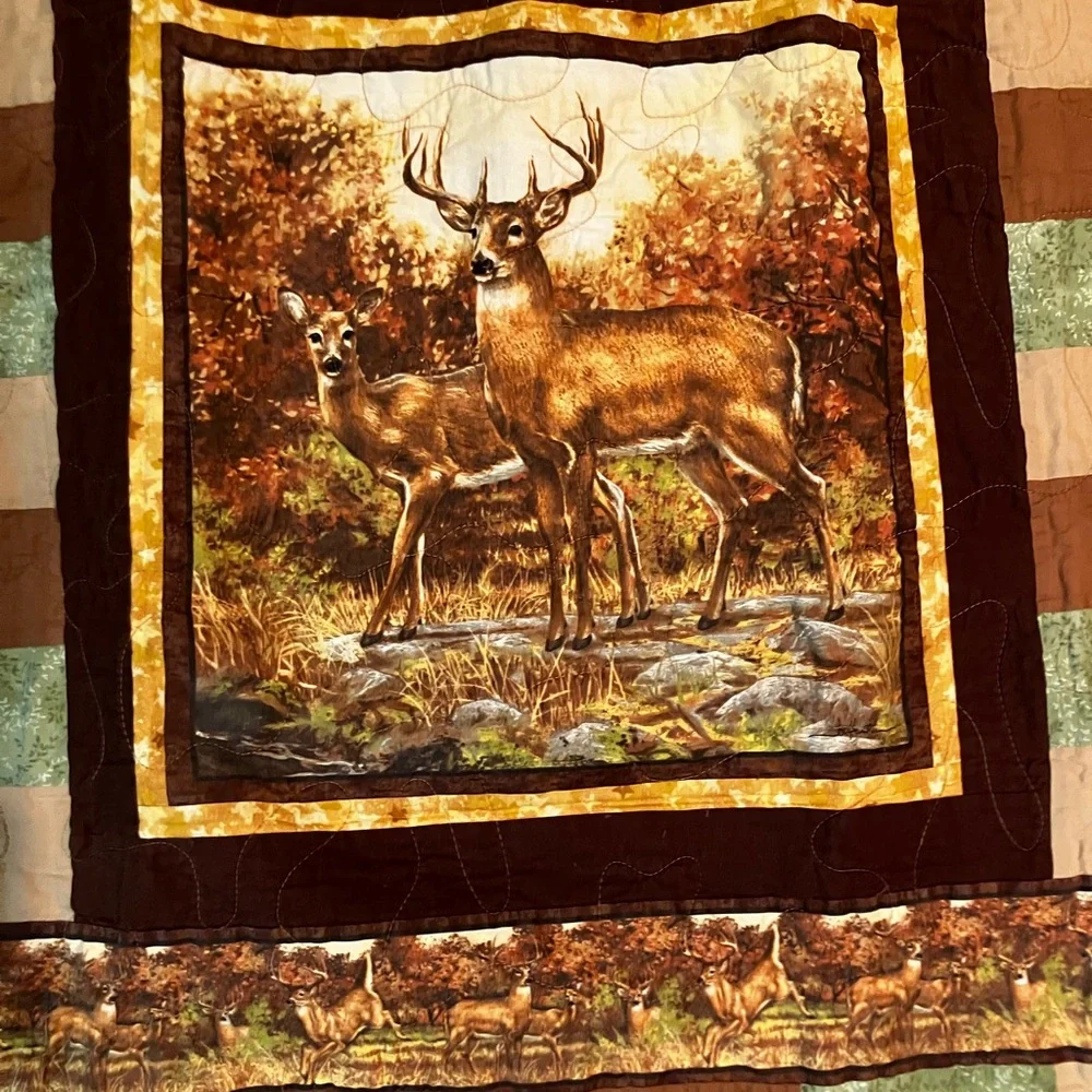 Deer Themed Patchwork handmade Quilt