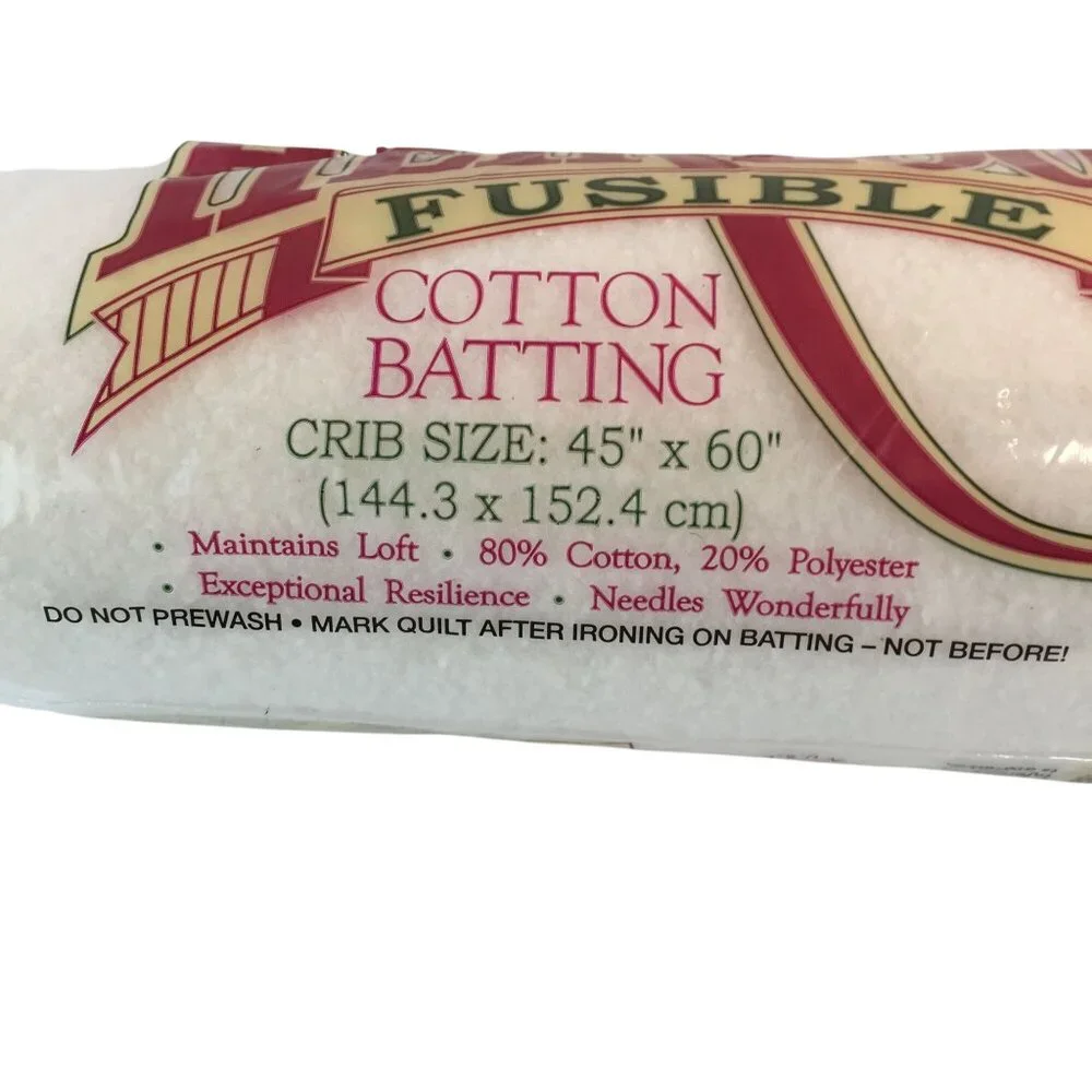 Hobbs‎ Heirloom Fusible Cottom Batting Crib Sz 45x60