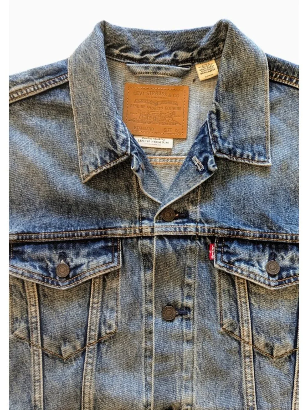 LEVI'S Mens Blue Denim Trucker Jacket XL