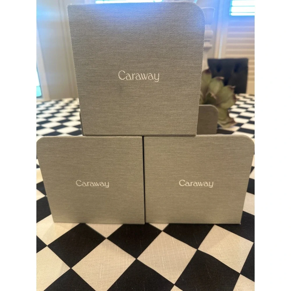 Caraway Magnetic Organizers Set of 3 Gray Fabric pantry kitchen minimalist