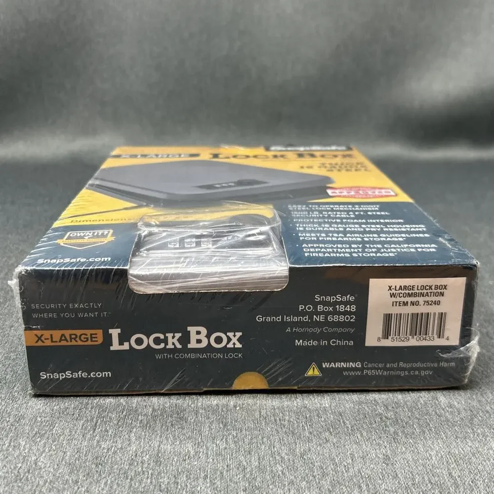 NEW SEALED 75240 Hornady Snapsafe Lock Box w/Combination Lock XLarge Thick Steel