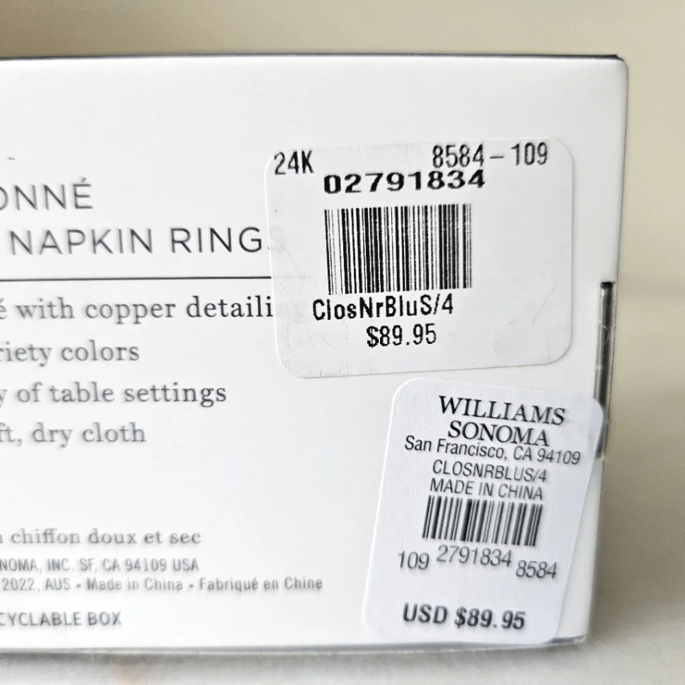 Williams Sonoma Blue Napkin Set